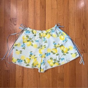 Lemon Print Bloomer Satin Shorts